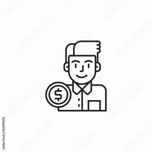person holding money icon sign vector