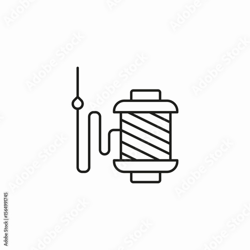 sewing thread needle icon sign vector