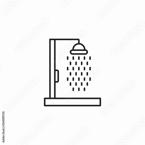 shower with water icon sign vector
