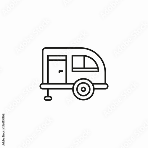 travel trailer camper icon sign vector