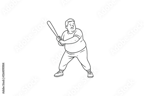 Hand drawn illustrations plus size individuals engaged in sport or fitness activities