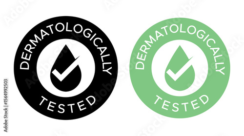 Dermatologically Tested Vector Stamp - Skincare Certification Badge - Dermatologically Tested badge logo design