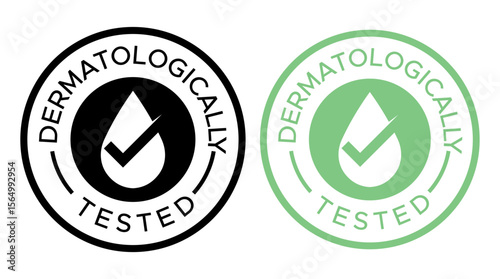 Dermatologically Tested Vector Stamp - Skincare Certification Badge - Dermatologically Tested badge logo design