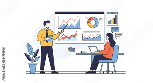Presenting Business Growth Strategies and Financial Performance Analysis to Colleagues and Clients