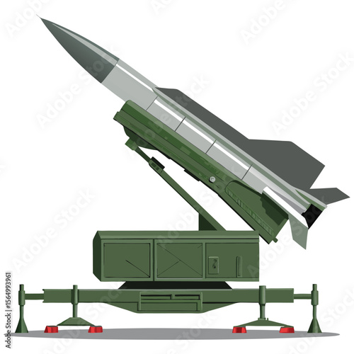 military rocket isolated on white