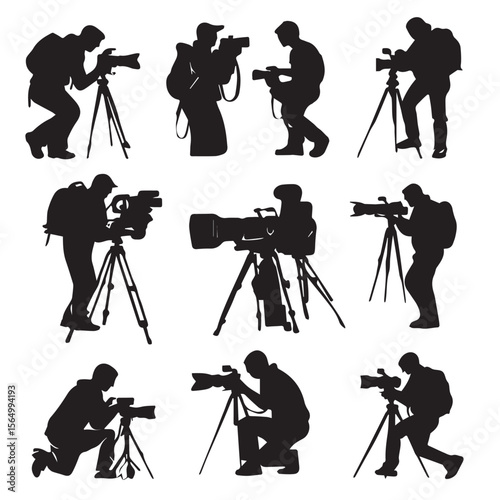 silhouette of photographer with camera