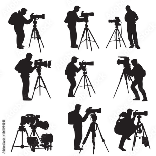 silhouette of photographer with camera