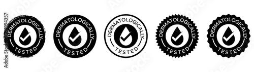 Dermatologically Tested Vector Stamp - Skincare Certification Badge - Dermatologically Tested badge logo design