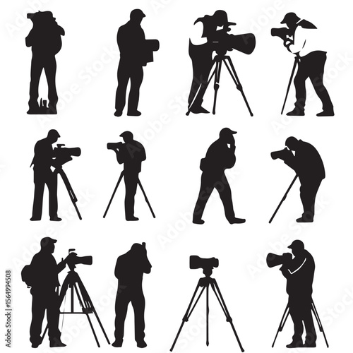silhouette of photographer with camera
