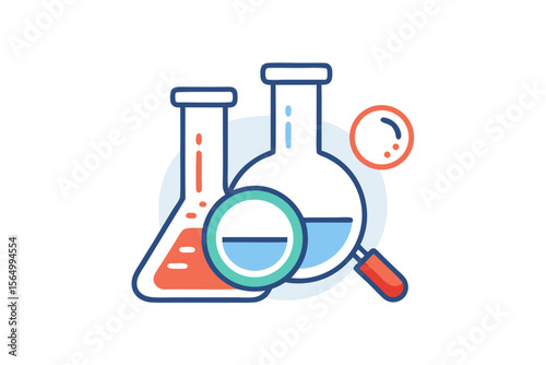line style testing icon lab flask experiment science quality analysis