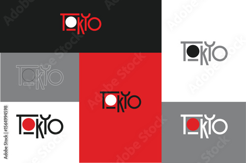 A modern and artistic Tokyo-themed logo using stylized typography and minimalist shapes. This design blends traditional Japanese aesthetics with a contemporary visual identity. Ideal for branding.