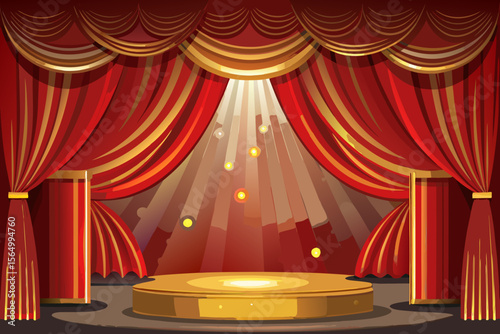 luxury vip curtain stage background elegant gold red event rich premium