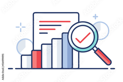mono line evaluation icon bar graph symbol analysis chart line flat