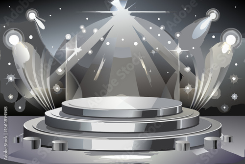 platinum luxury gala stage shiny silver rich elegant event premium light
