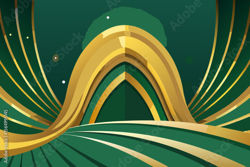 royal emerald backdrop layered gold elegant stage background regal show