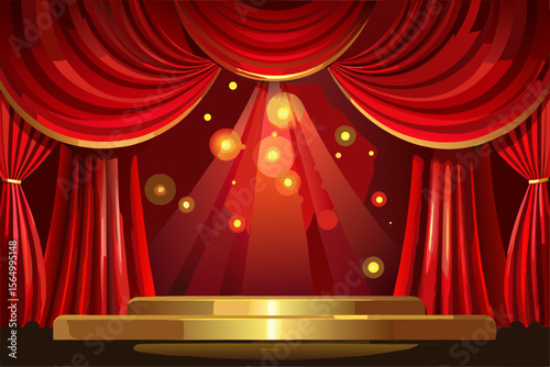 rich red velvet vip curtain stage backdrop royal premium show