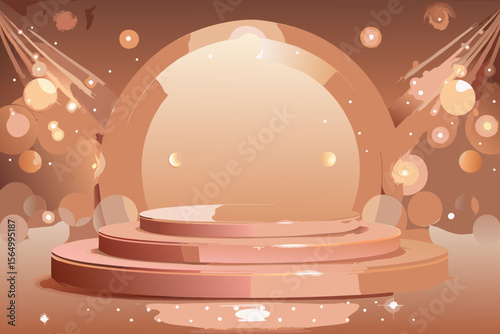 soft rose gold stage backdrop elegant light shimmer classy design