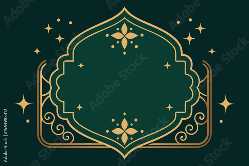 emerald gold border elegant ornamental frame luxury design