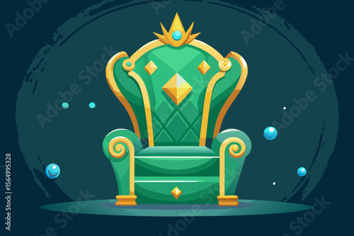 emerald king throne gold elegant royal seat classic
