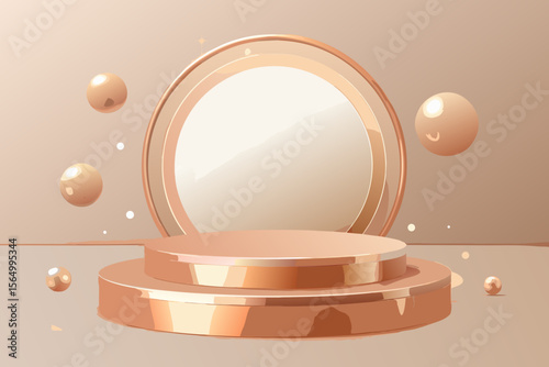 round podium rose gold elegant stage display platform