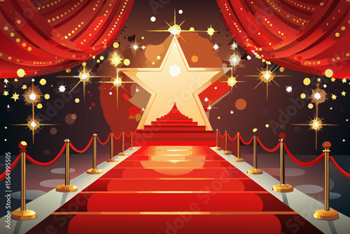red carpet stage backdrop elegant luxury event spotlight