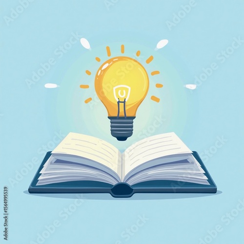 light bulb on book