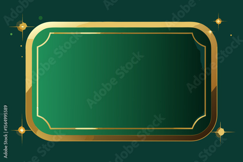 emerald gold rectangular frame overlay border luxury shine modern display
