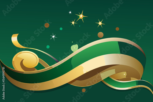 classy emerald green background gold shine luxury display art elegant