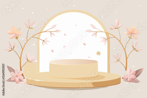 minimalist spring showcase scene delicate fresh modern presentation