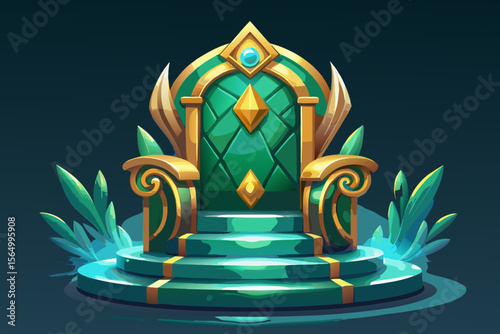 luxury emerald throne golden detail royal majestic design