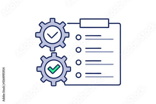 mono line icon final quality check symbol simple clean