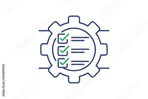 mono line icon final quality check symbol simple clean