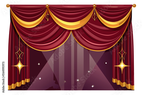 premium deep burgundy curtain stage elegant rich background