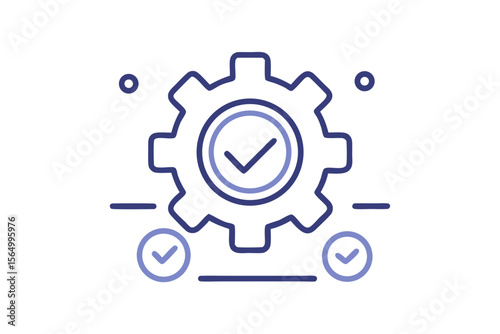 mono line icon production process showing workflow simple icon