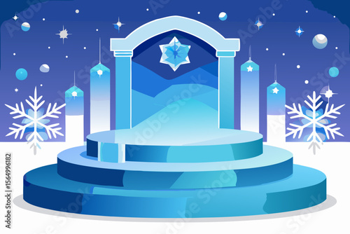 winter gala podium silver base soft elegant luxury design
