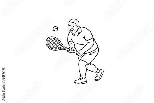 Hand drawn illustrations plus size individuals engaged in sport or fitness activities
