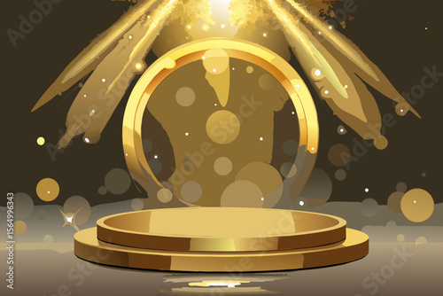 elegant stage background soft gold lighting event performance scene