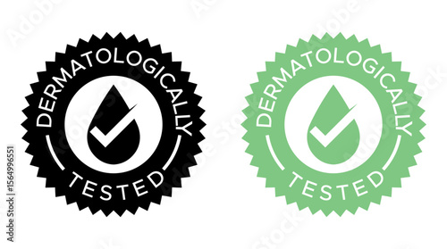 Dermatologically Tested Vector Stamp - Skincare Certification Badge - Dermatologically Tested badge logo design