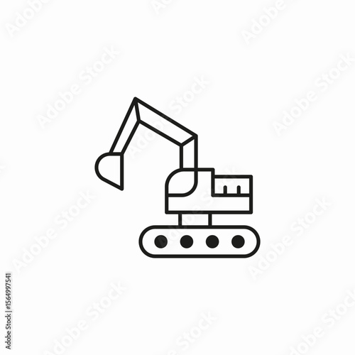 excavator heavy equipment icon sign vector