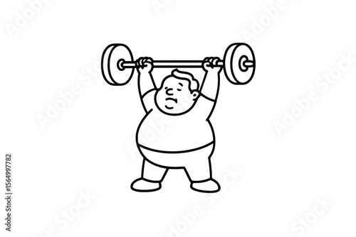 Hand drawn illustrations plus size individuals engaged in sport or fitness activities