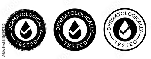 Dermatologically Tested Vector Stamp - Skincare Certification Badge - Dermatologically Tested badge logo design
