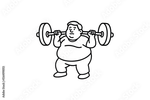 Hand drawn illustrations plus size individuals engaged in sport or fitness activities