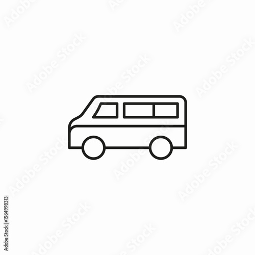 passenger van vehicle icon sign vector