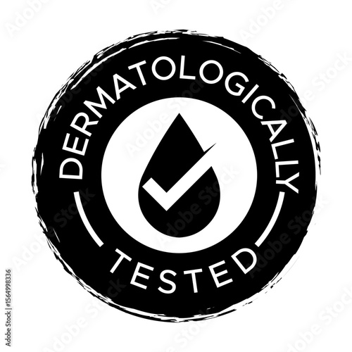 Dermatologically Tested Vector Stamp - Skincare Certification Badge - Dermatologically Tested badge logo design