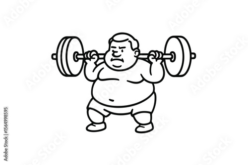 Hand drawn illustrations plus size individuals engaged in sport or fitness activities