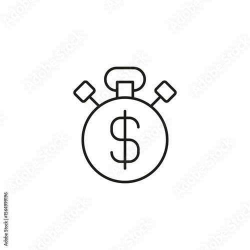 stopwatch money time icon sign vector