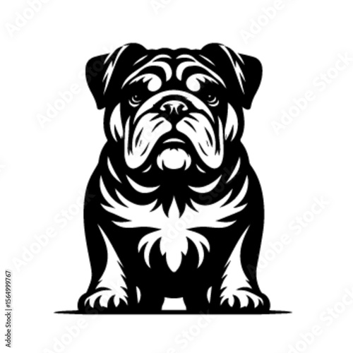 Epic Bulldog Vector – Strong and Commanding Dog Illustration