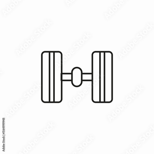 vehicle axle assembly icon sign vector