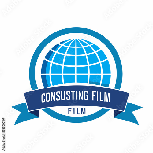 consulting firm banner vector with globe icon