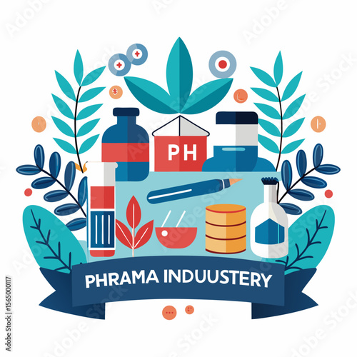 pharmaceutical industry banner vector elements